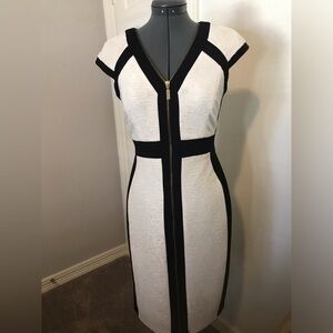 Elegant Black and White Cocktail Dress